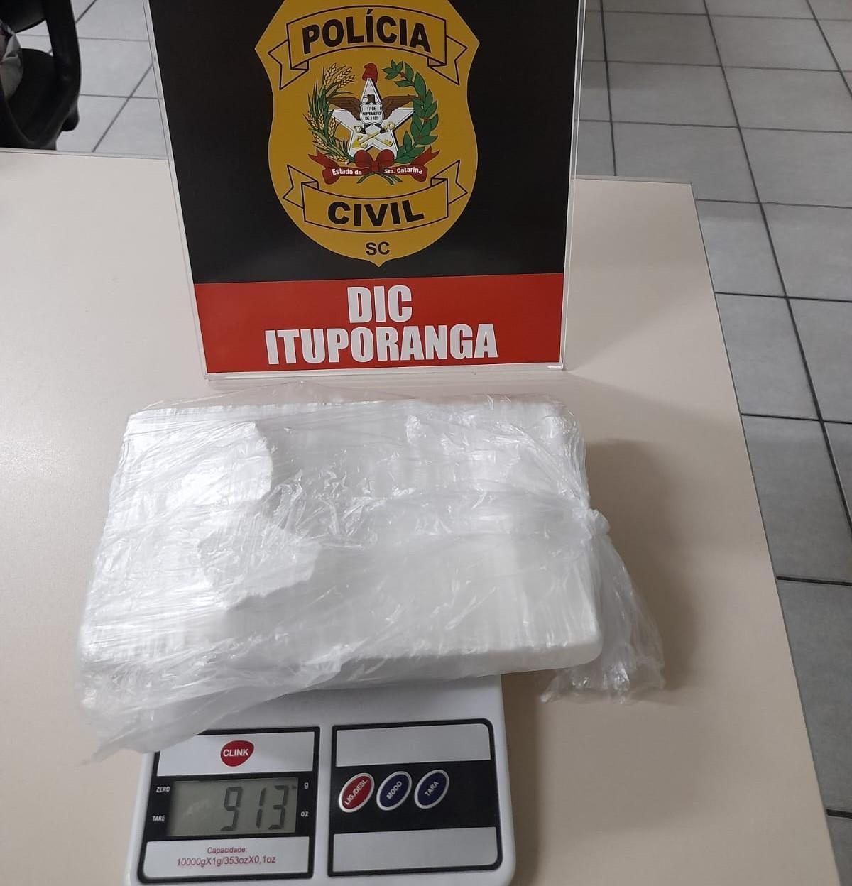 Tráfico: Polícia Civil prende homem em flagrante que transportava grande quantidade de cocaína para Ituporanga