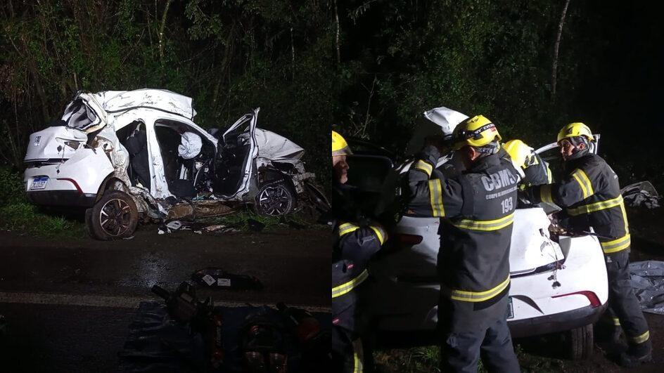 Três pessoas perdem a vida em grave acidente em Alfredo Wagner