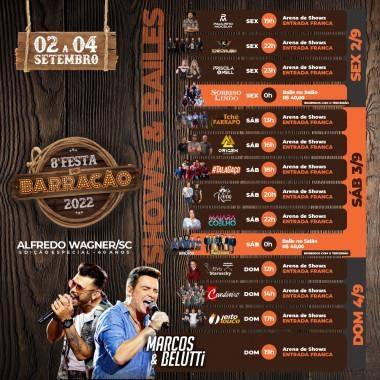 Tudo pronto para 8ª festa do Barracão em Alfredo Wagner