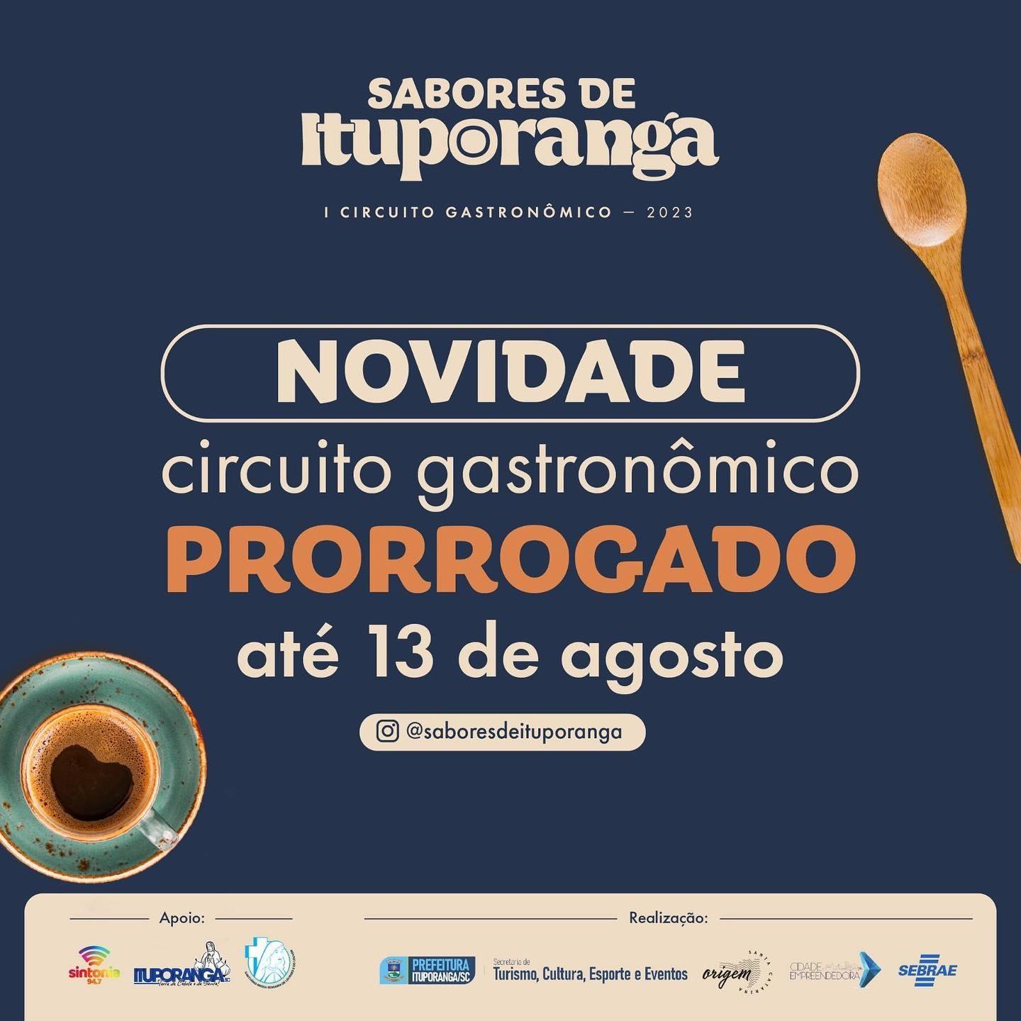 Última oportunidade para aproveitar o 1º Circuito Gastronômico Sabores de Ituporanga