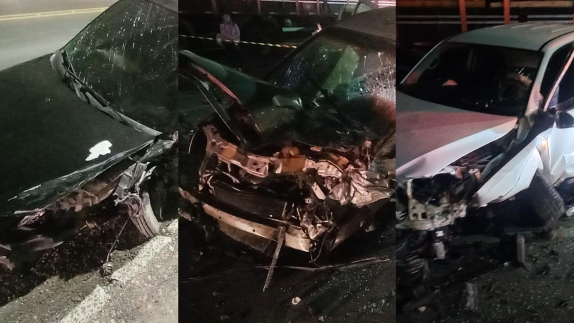 Ultrapassagem indevida envolve quatro veículos em acidente na SC-350