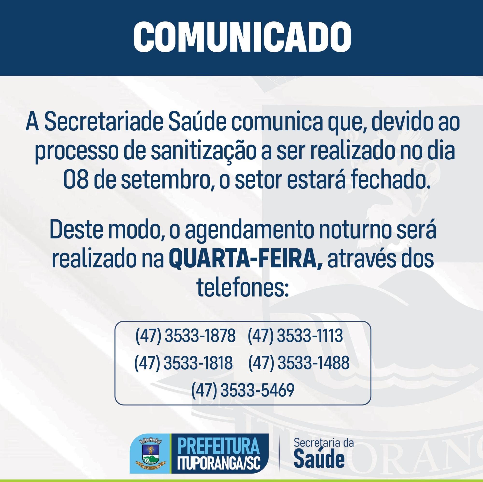 Unidades de Saúde de Ituporanga passam por sanitização e retornam com atendimento normal