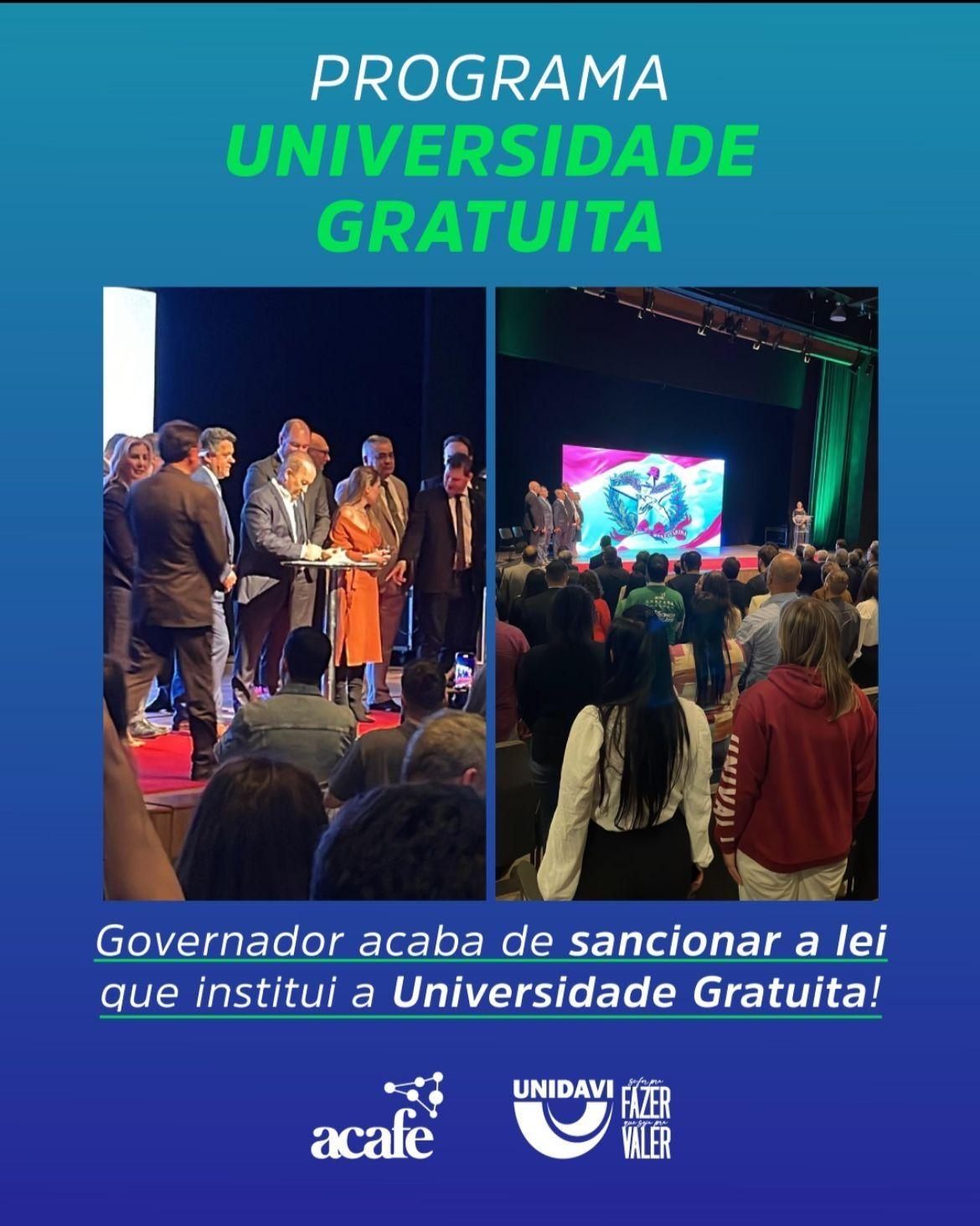 Unidavi tem bolsas de estudo ampliadas com o programa Universidade Gratuita