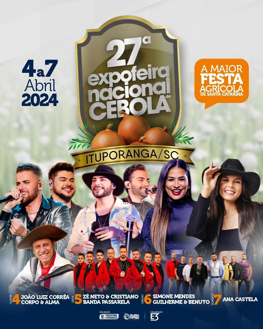 Venda de passaportes e ingressos para a 27ª Expofeira Nacional da cebola iniciam nesta terça-feira (19)