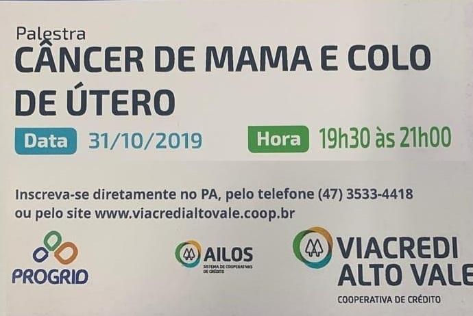 Viacredi Alto Vale promove palestra “Câncer de Mama e Colo de Útero” em Ituporanga