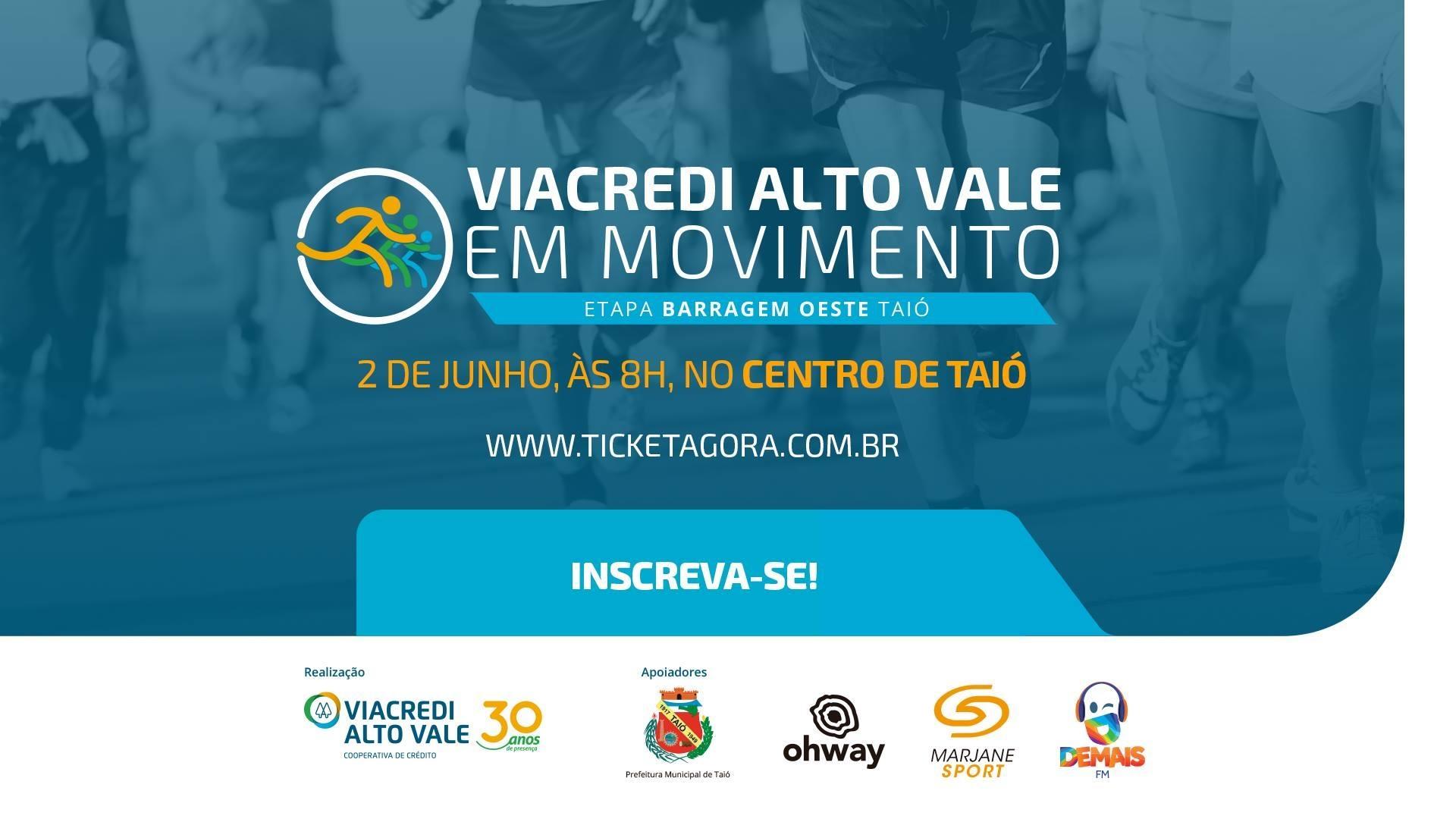 Viacredi Alto Vale realiza caminhada e corrida durante Feira de Oportunidades em Taió