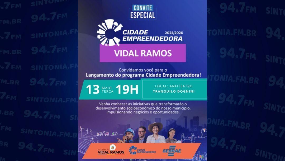 Vidal Ramos lança nova etapa do programa Cidade Empreendedora em parceria com o Sebrae